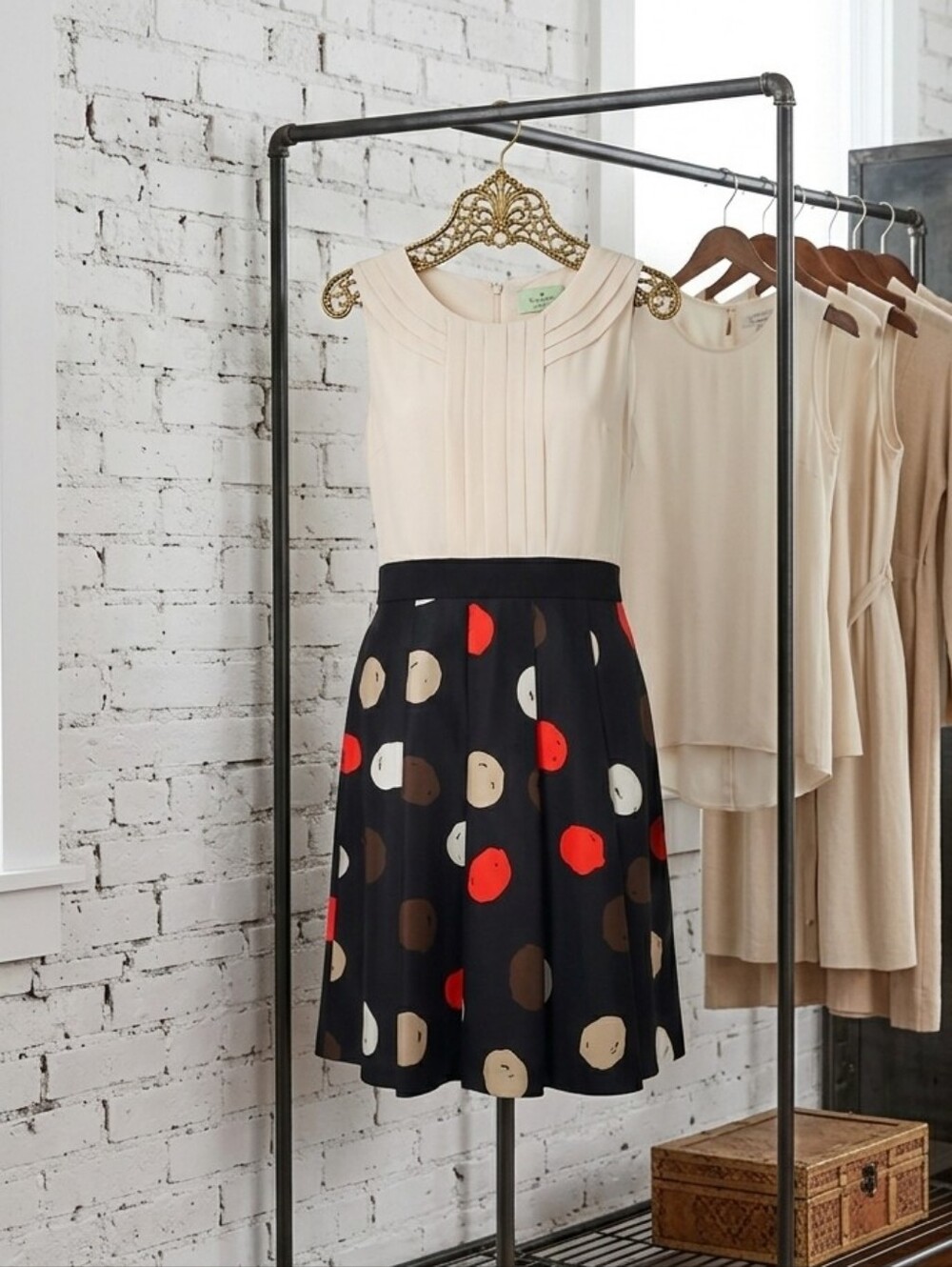 Kate Spade Black Skirt with Red and White Dots
